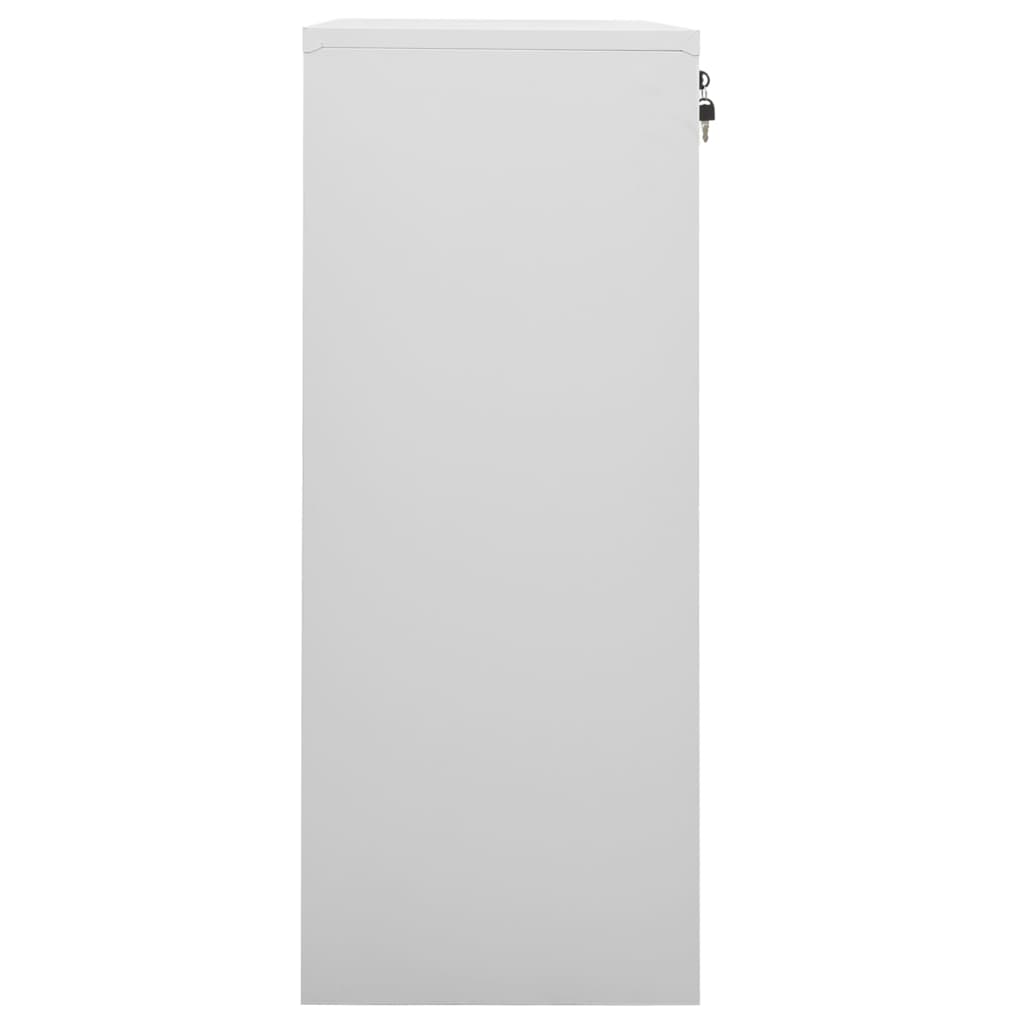 Kontorskap lysegrå 90x40x102 cm stål