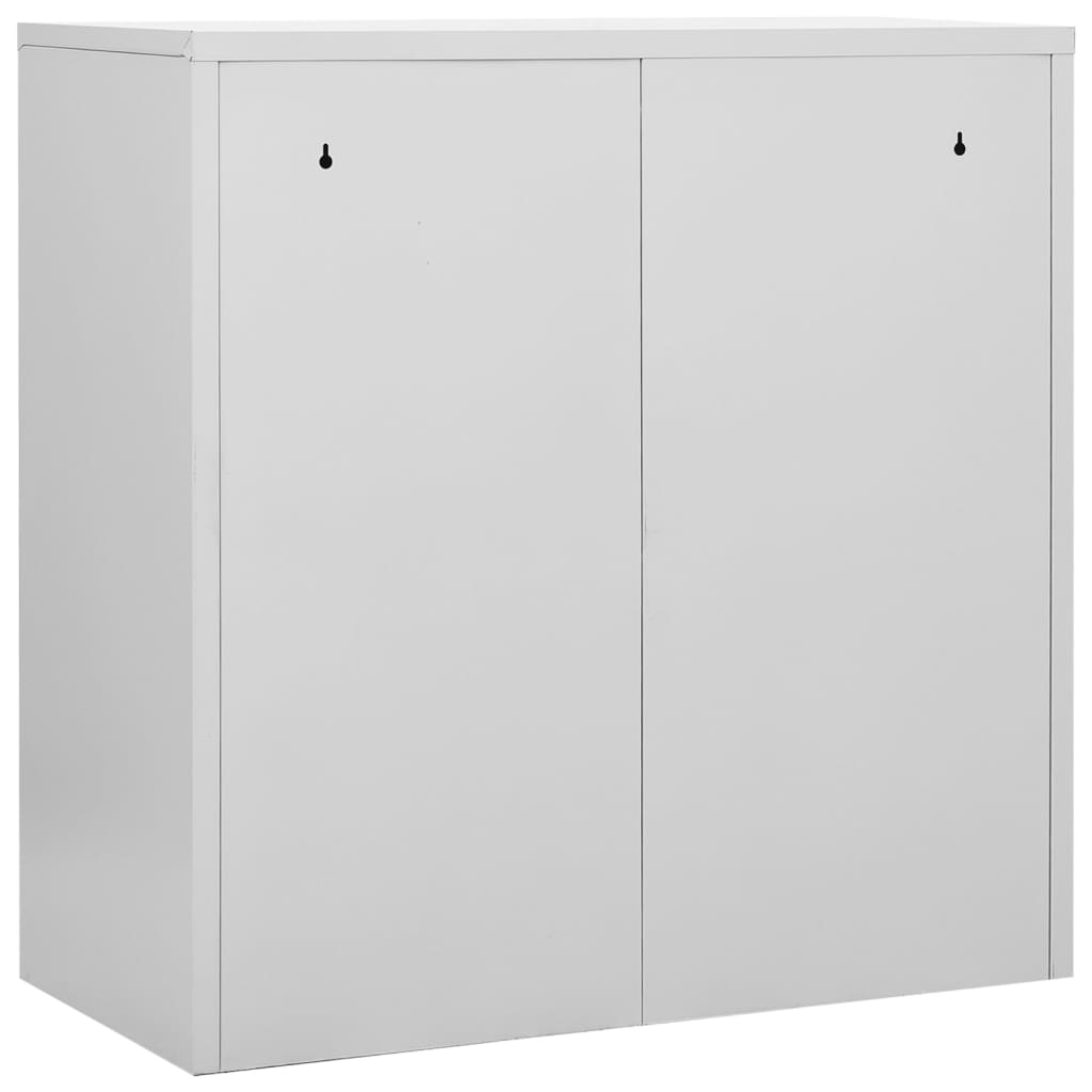Oppbevaringsskap lysegrå og rød 90x45x92,5 cm stål