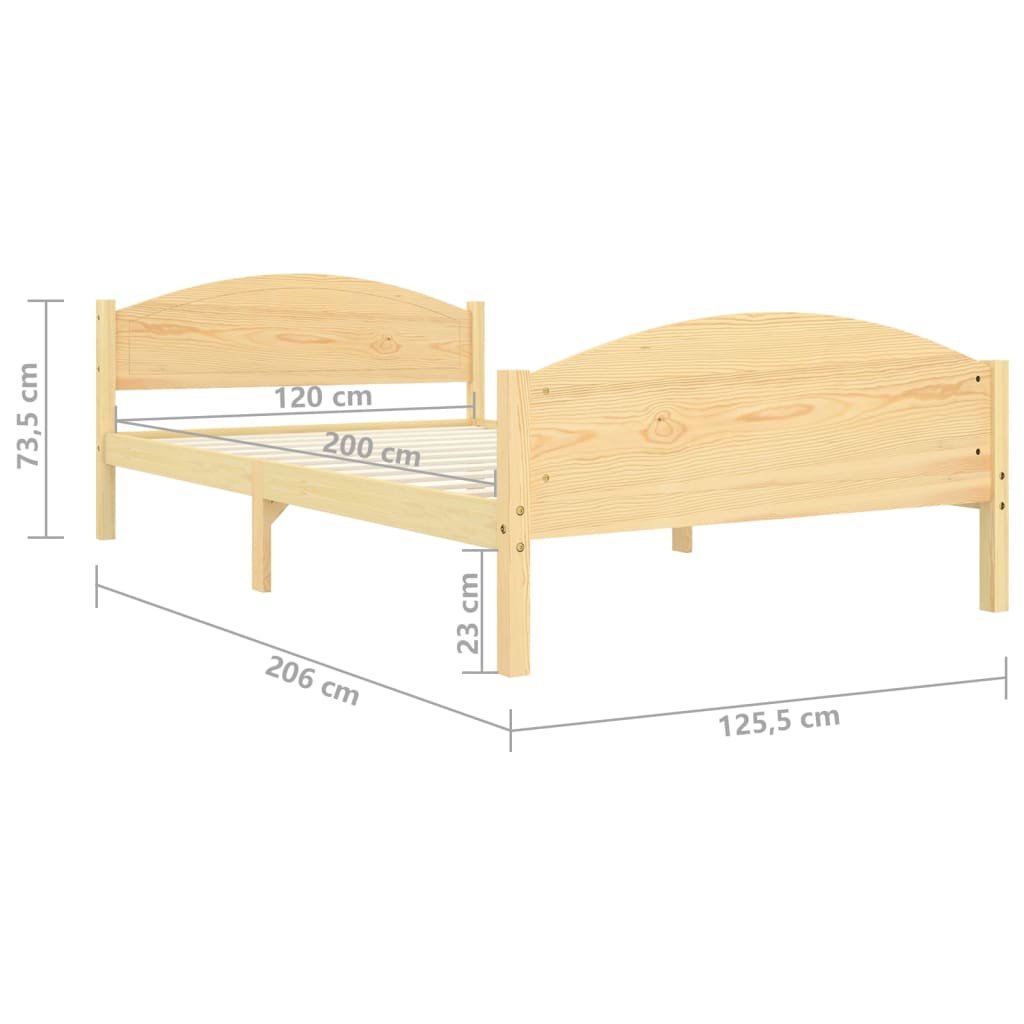 Sengeramme heltre furu 120x200 cm