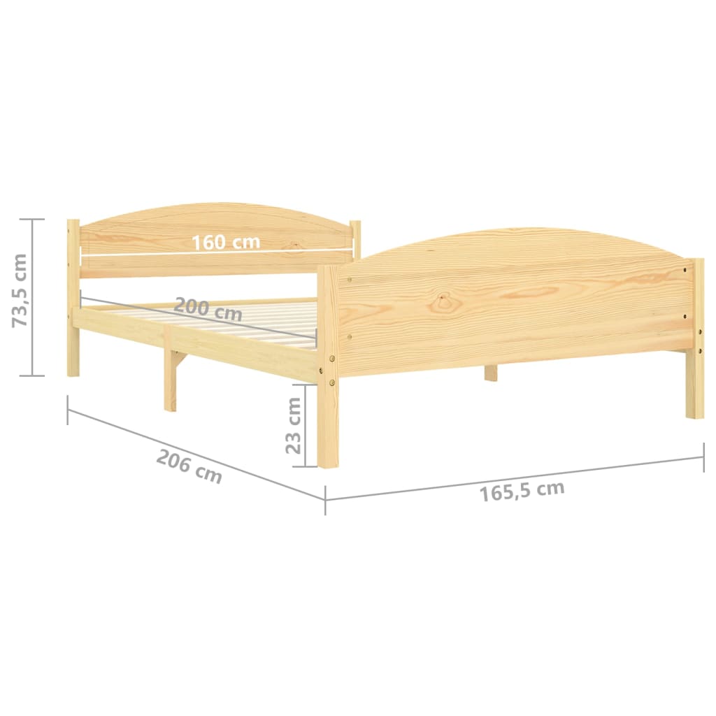 Sengeramme heltre furu 160x200 cm