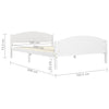 Sengeramme hvit heltre furu 160x200 cm