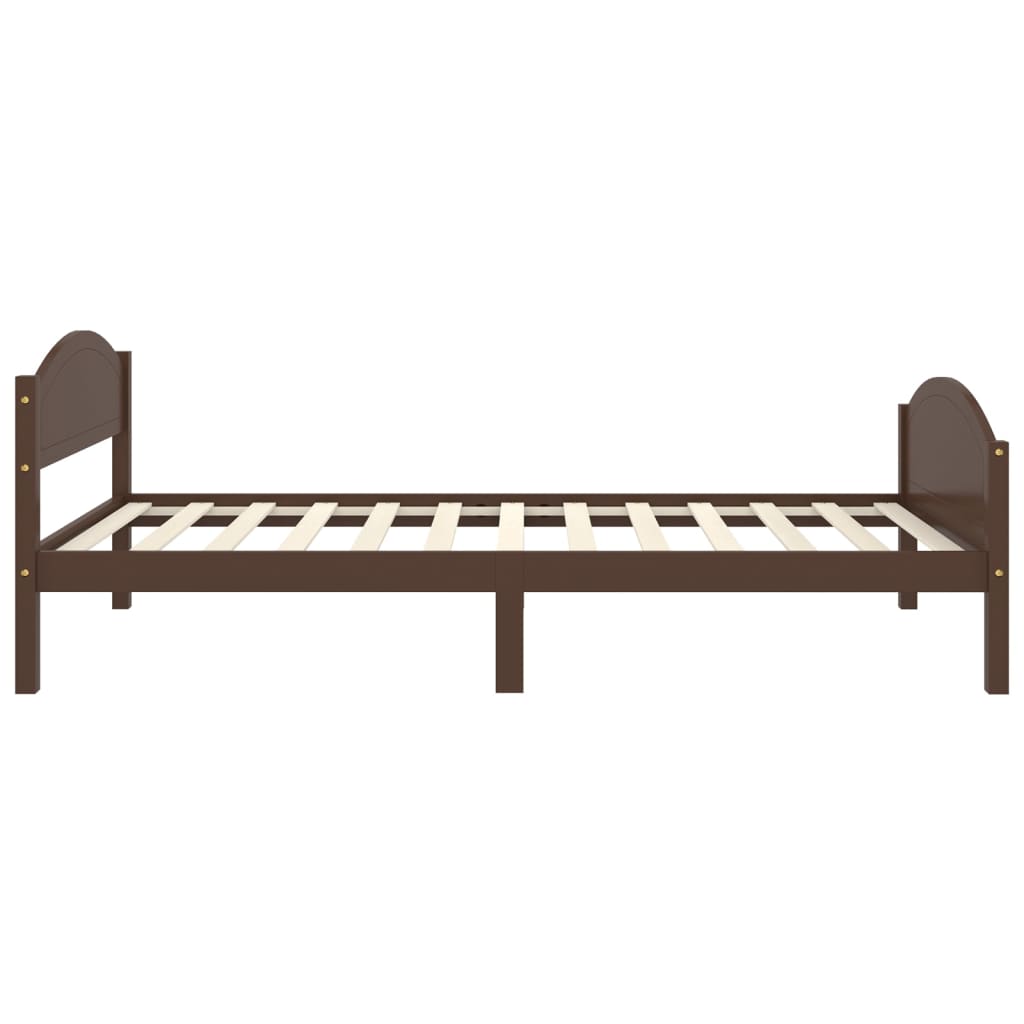 Sengeramme mørkebrun heltre furu 100x200 cm