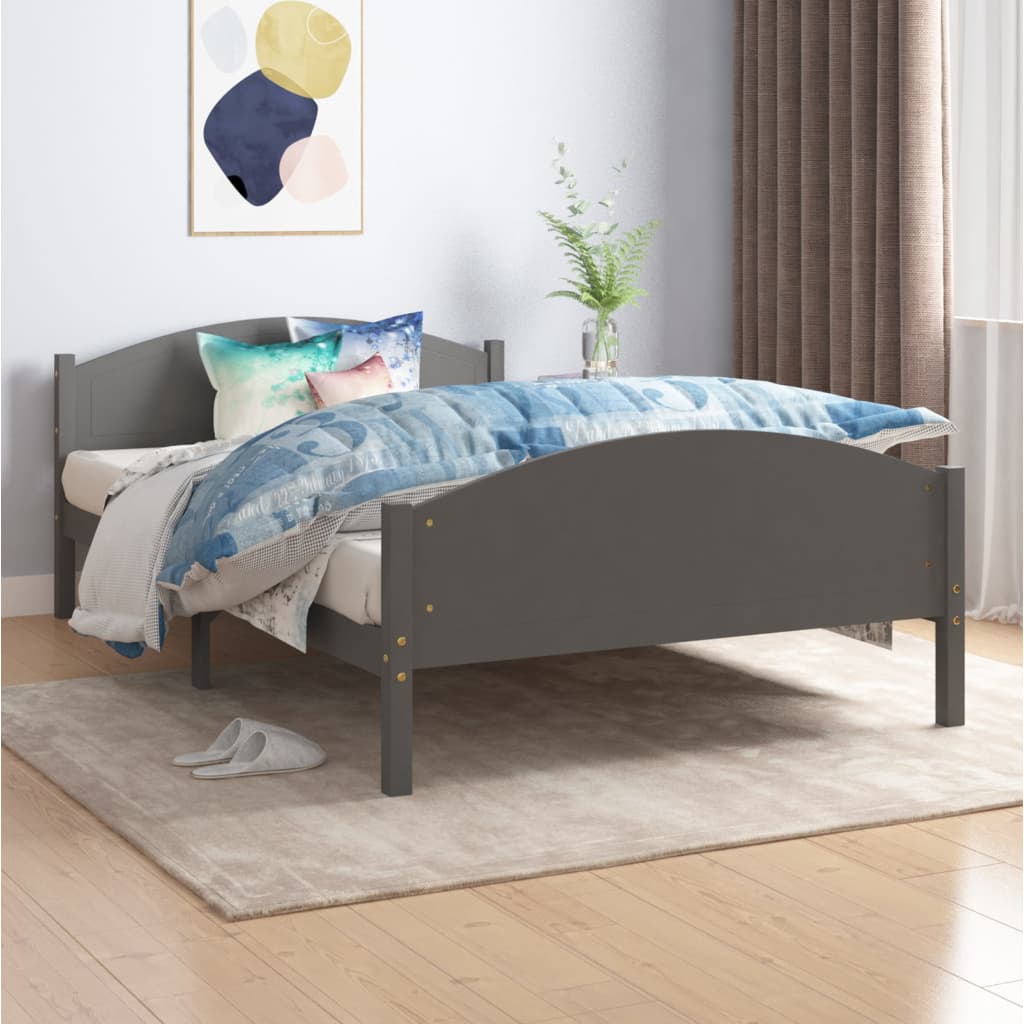 Sengeramme mørkegrå heltre furu 120x200 cm