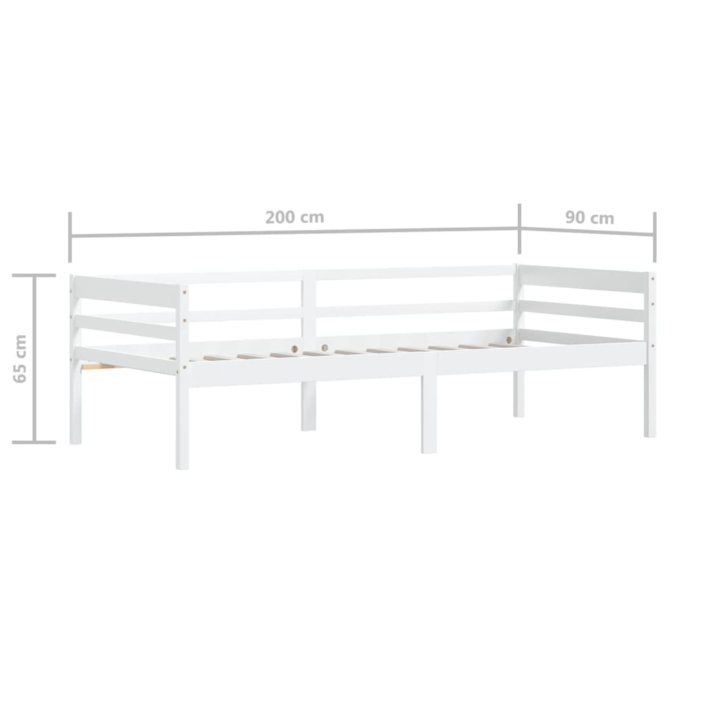 Sengeramme hvit heltre furu 90x200 cm