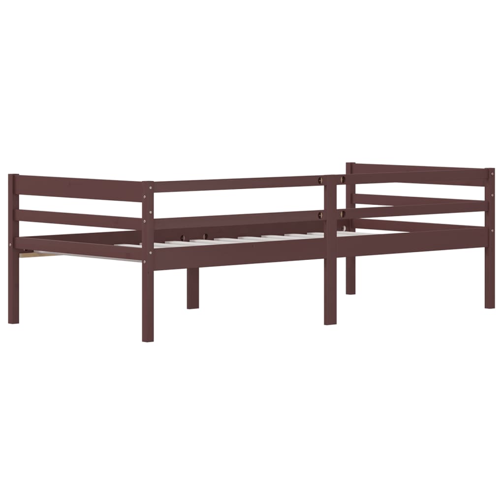 Sengeramme mørkebrun heltre furu 90x200 cm