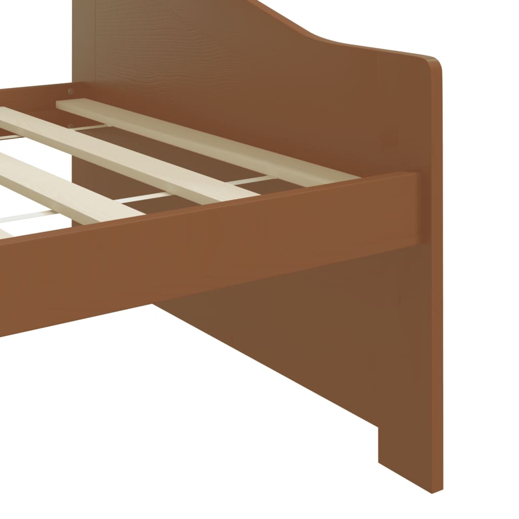 Sengeramme 3 seter heltre furu 90x200 cm honningbrun