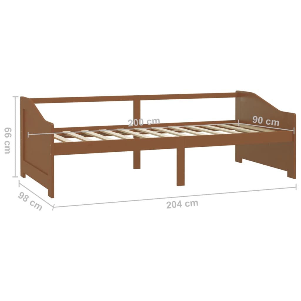 Sengeramme 3 seter heltre furu 90x200 cm honningbrun