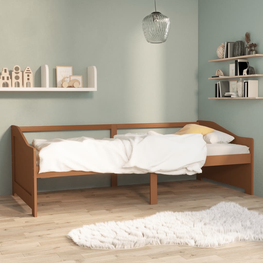Sengeramme 3 seter heltre furu 90x200 cm honningbrun