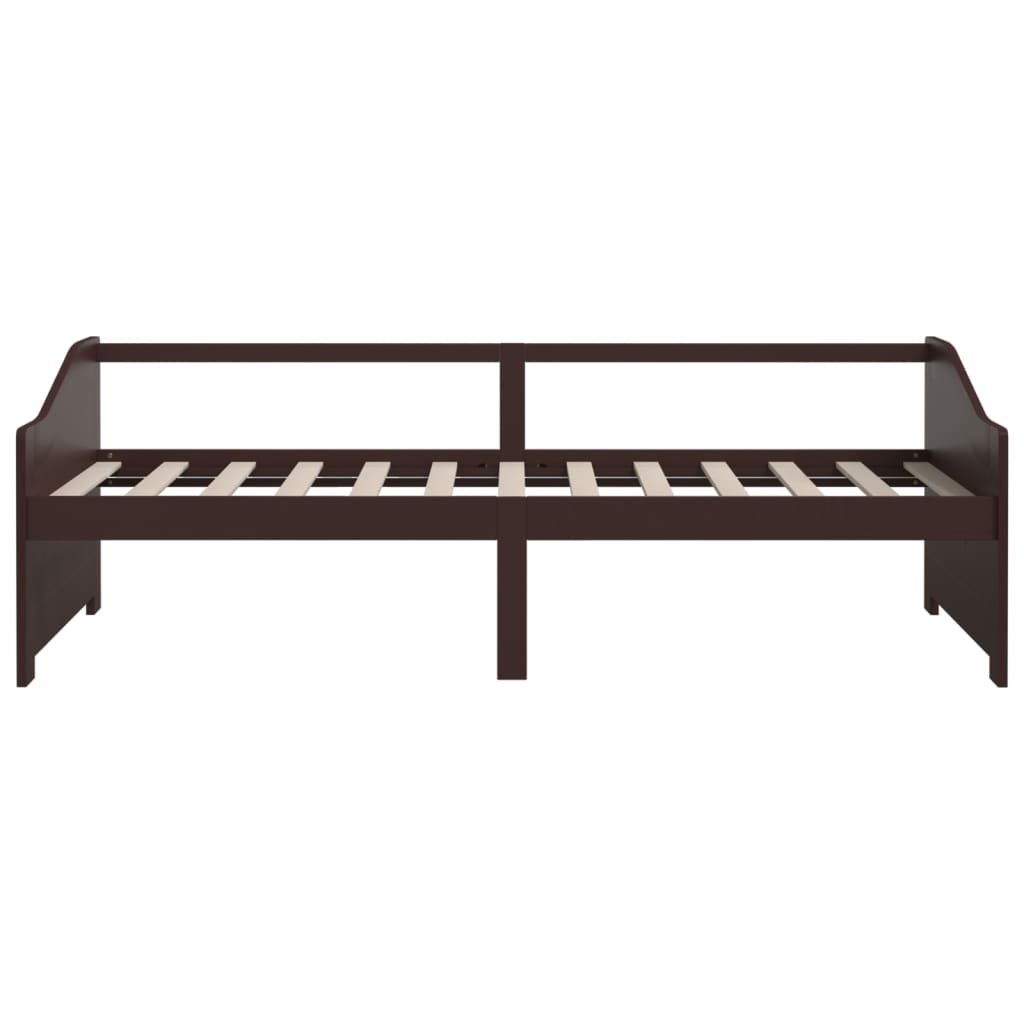 Sengeramme 3 seter heltre furu 90x200 cm mørkebrun