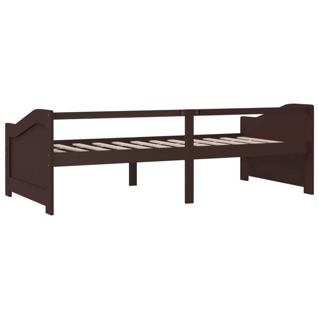 Sengeramme 3 seter heltre furu 90x200 cm mørkebrun