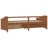 Sengeramme 3 seter med skuffer heltre furu 90x200cm honningbrun