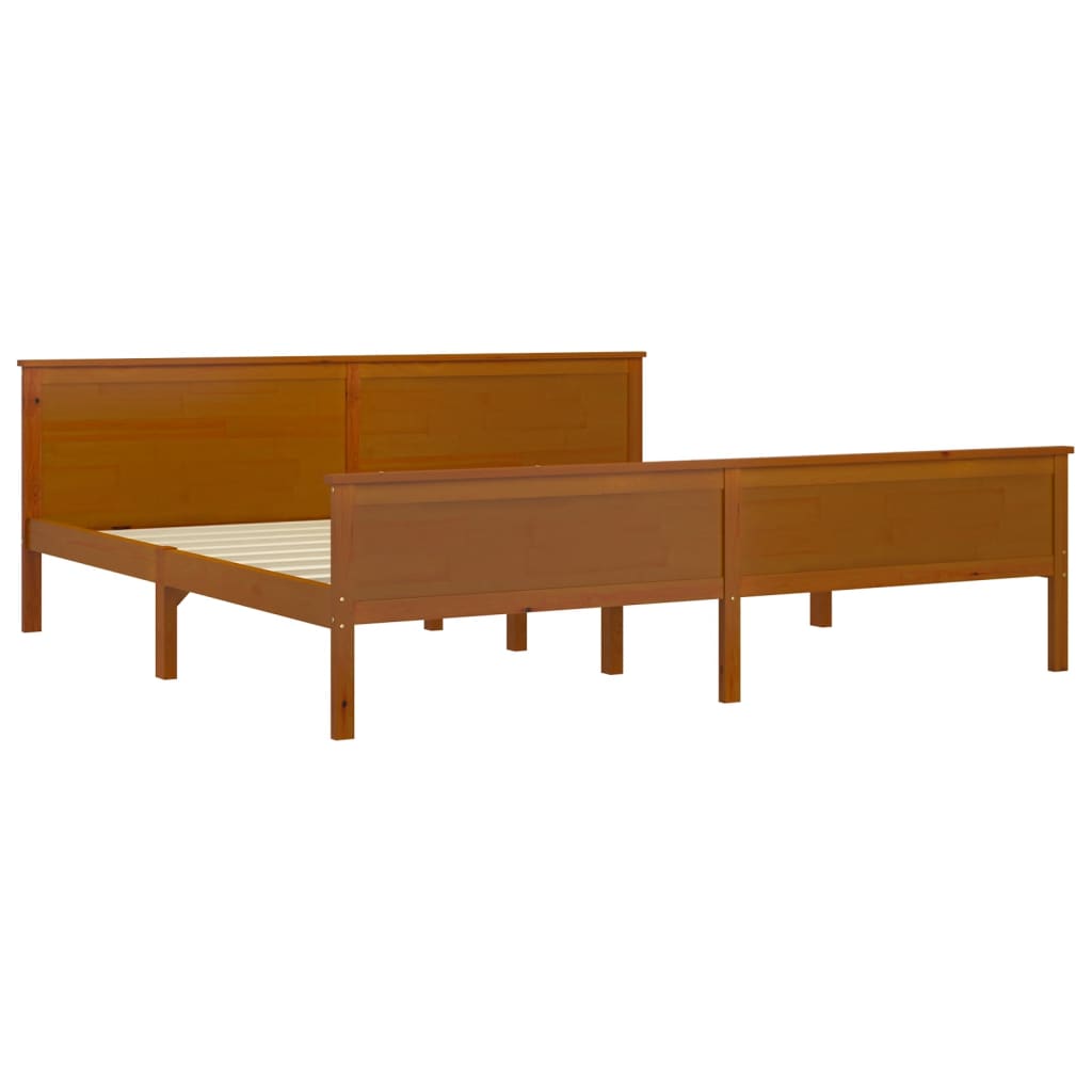 Sengeramme honningbrun heltre furu 200x200 cm