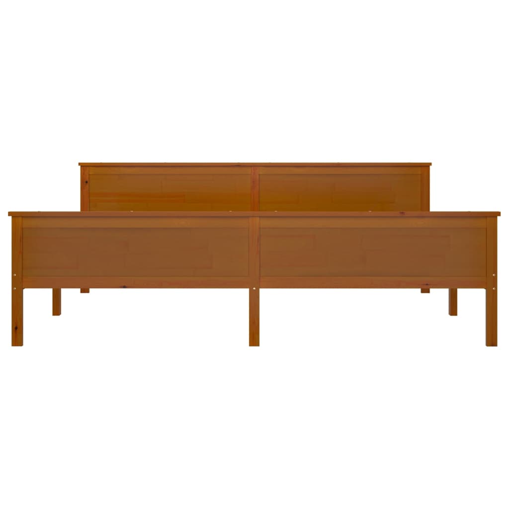 Sengeramme honningbrun heltre furu 200x200 cm