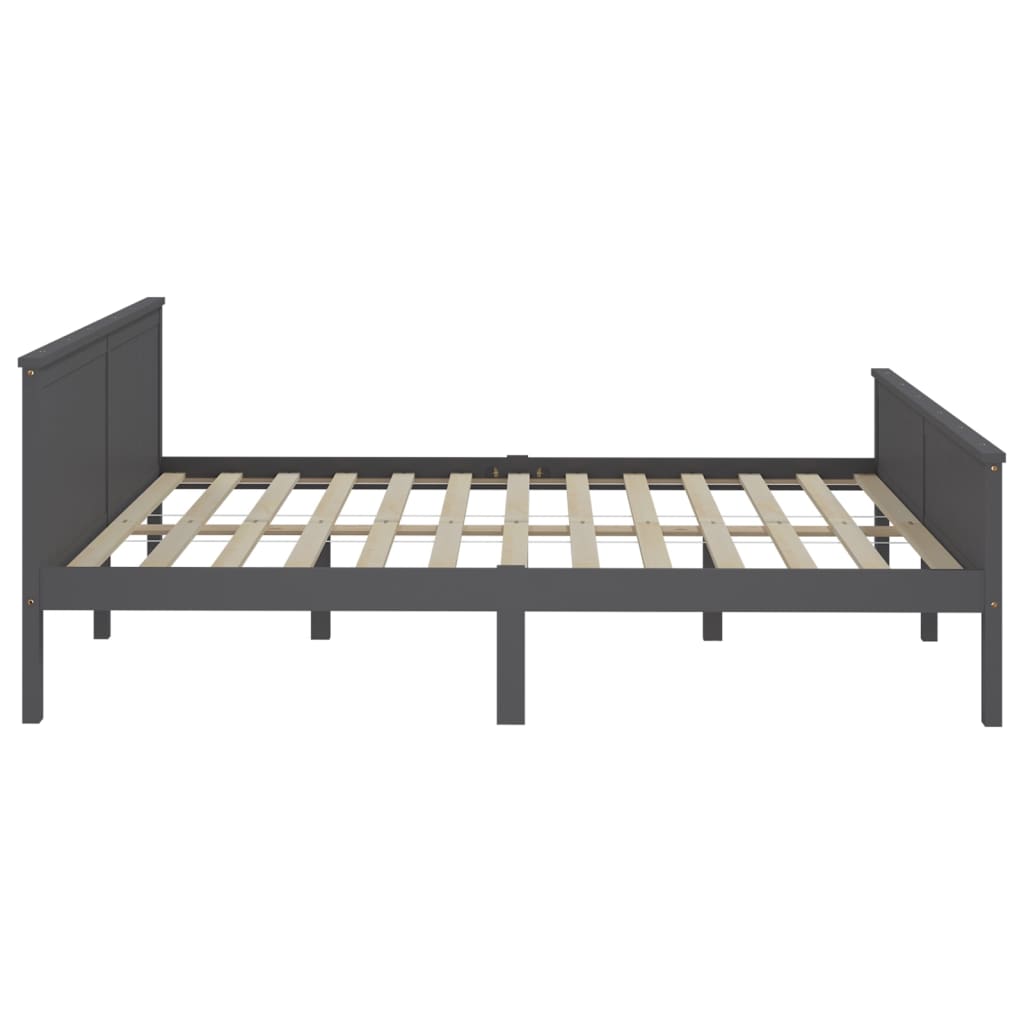 Sengeramme grå heltre furu 200x200 cm