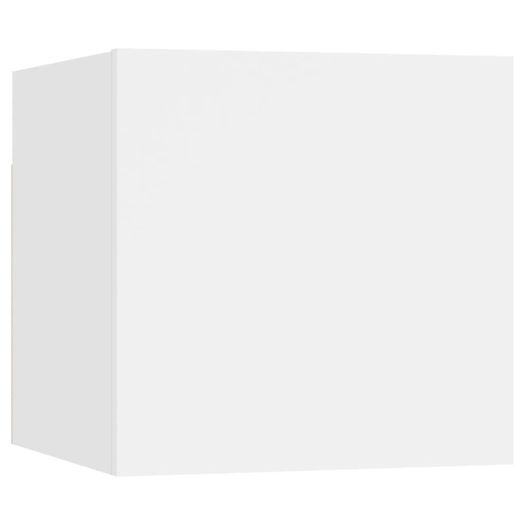 Nattbord høyglans hvit 30,5x30x30 cm konstruert tre