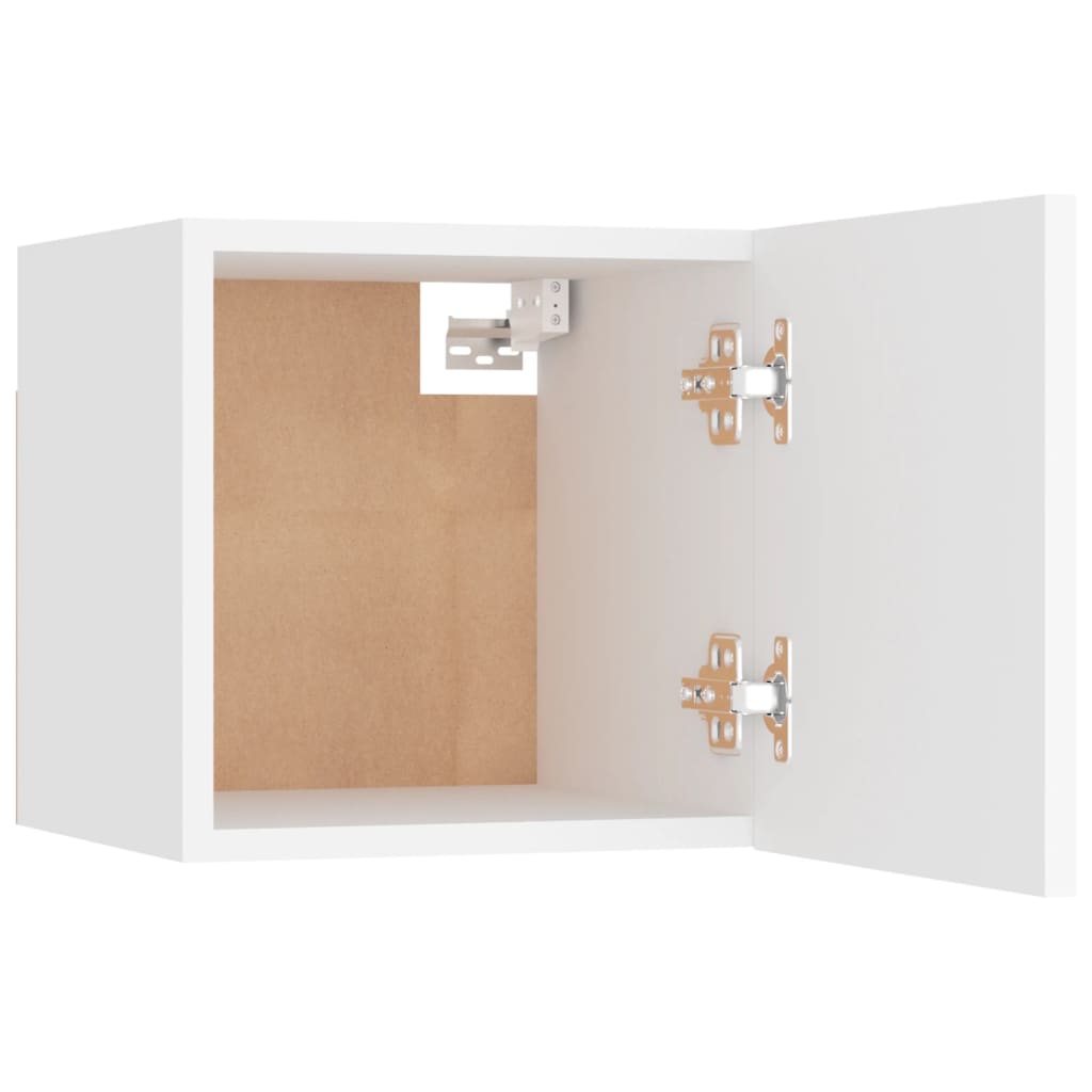 Nattbord høyglans hvit 30,5x30x30 cm konstruert tre