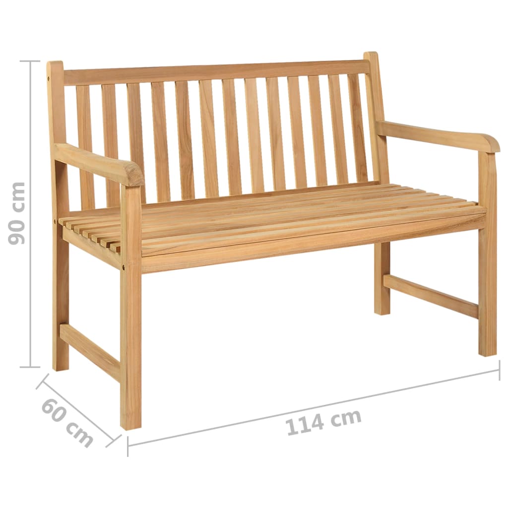 Hagebenk 114 cm heltre teak