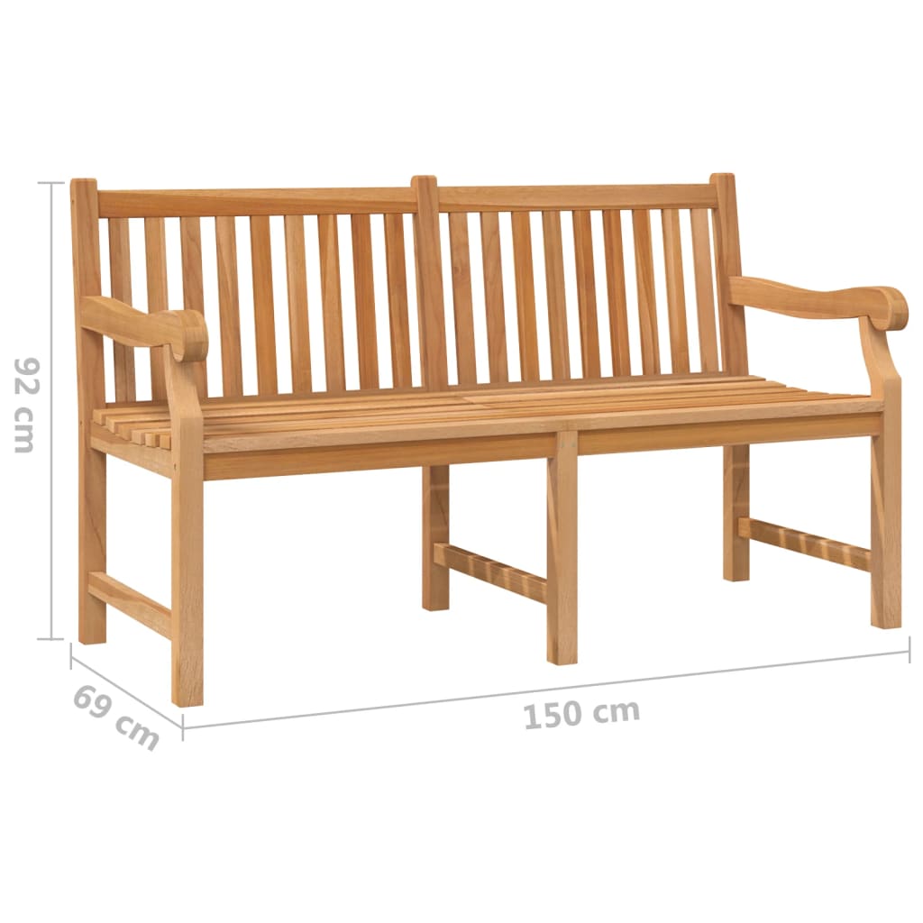 Hagebenk 150 cm heltre teak