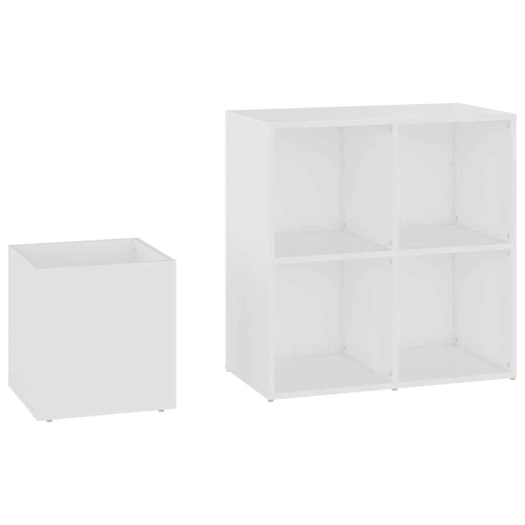 Skoskap for gang hvit 105x35,5x70 cm konstruert tre