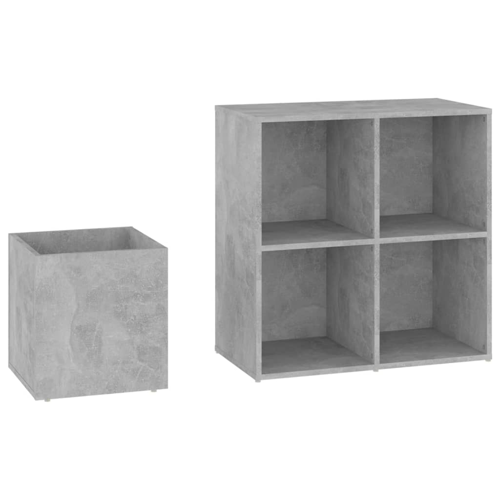 Skoskap for gang betonggrå 105x35,5x70 cm konstruert tre