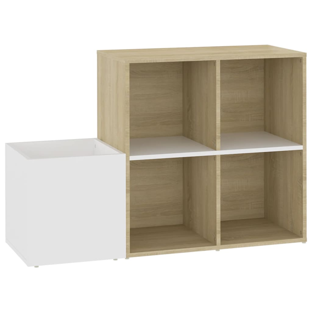Skoskap for gang hvit sonoma eik 105x35,5x70 cm konstruert tre