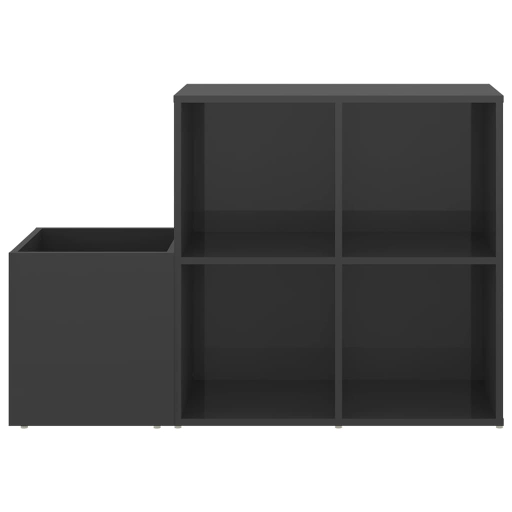 Skoskap for gang høyglans grå 105x35,5x70 cm konstruert tre