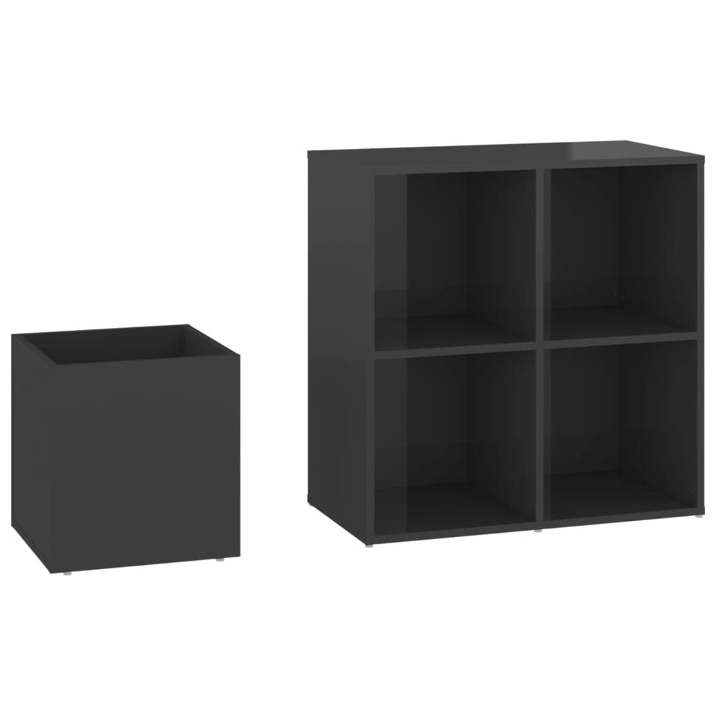 Skoskap for gang høyglans grå 105x35,5x70 cm konstruert tre