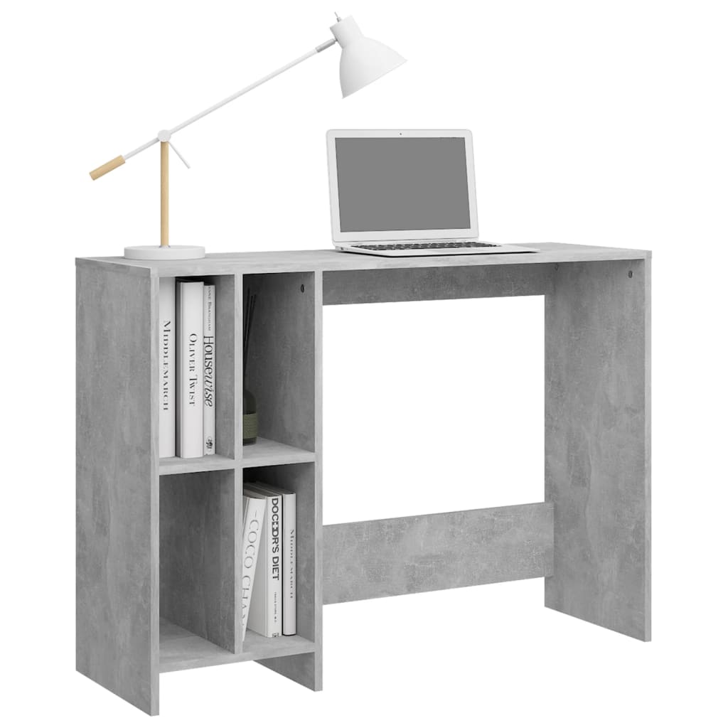 Laptopbord betonggrå 102,5x35x75 cm konstruert trer