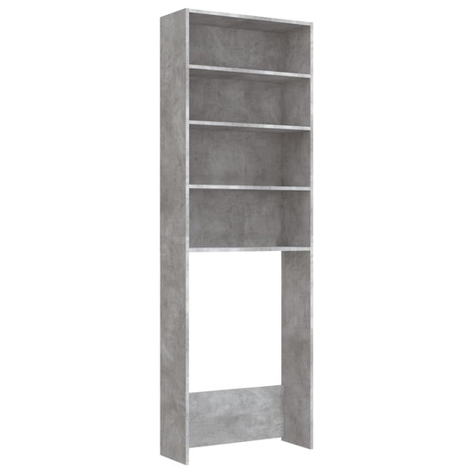 Vaskemaskinskap betonggrå 64x24x190 cm