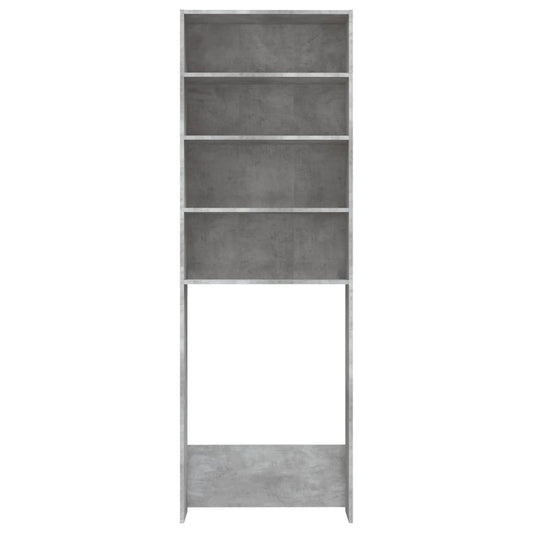 Vaskemaskinskap betonggrå 64x24x190 cm