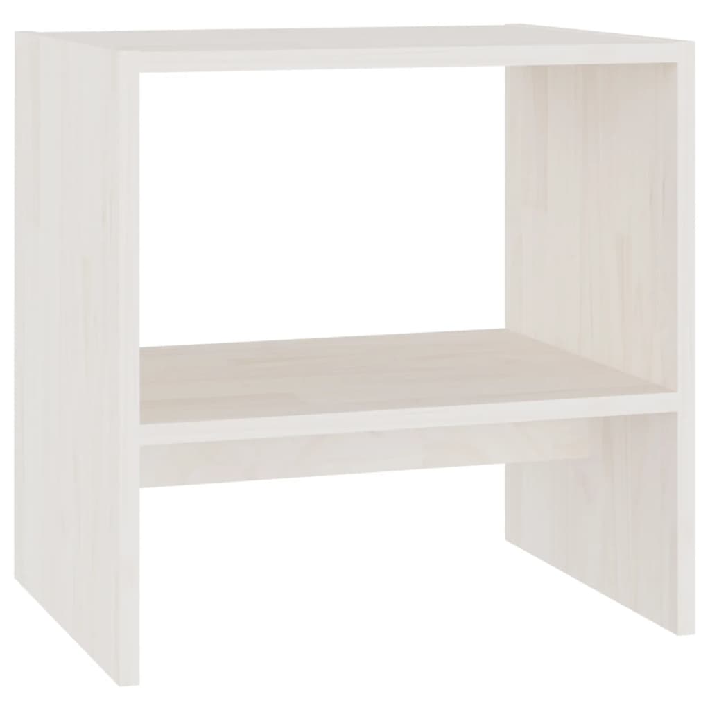 Nattbord hvit 40x30,5x40 cm heltre furu