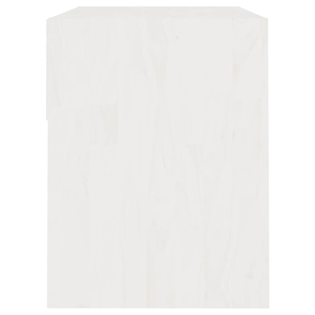 Nattbord hvit 40x31x40 cm heltre furu