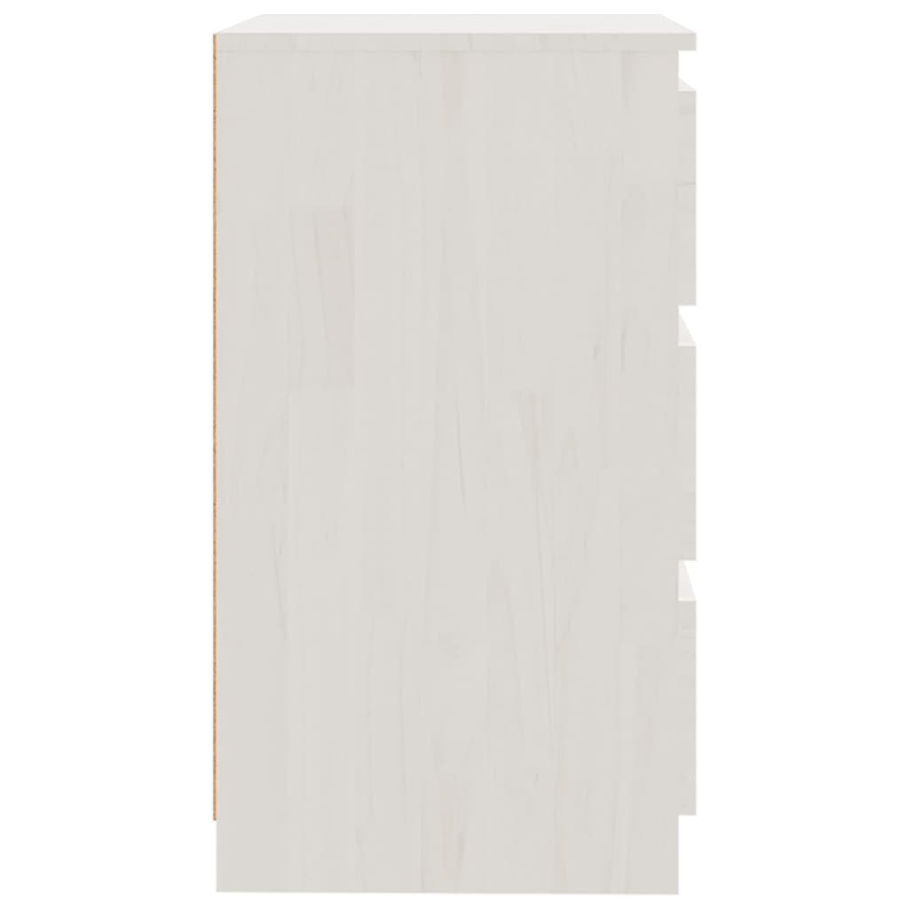 Nattbord hvit 60x36x64 cm heltre furu