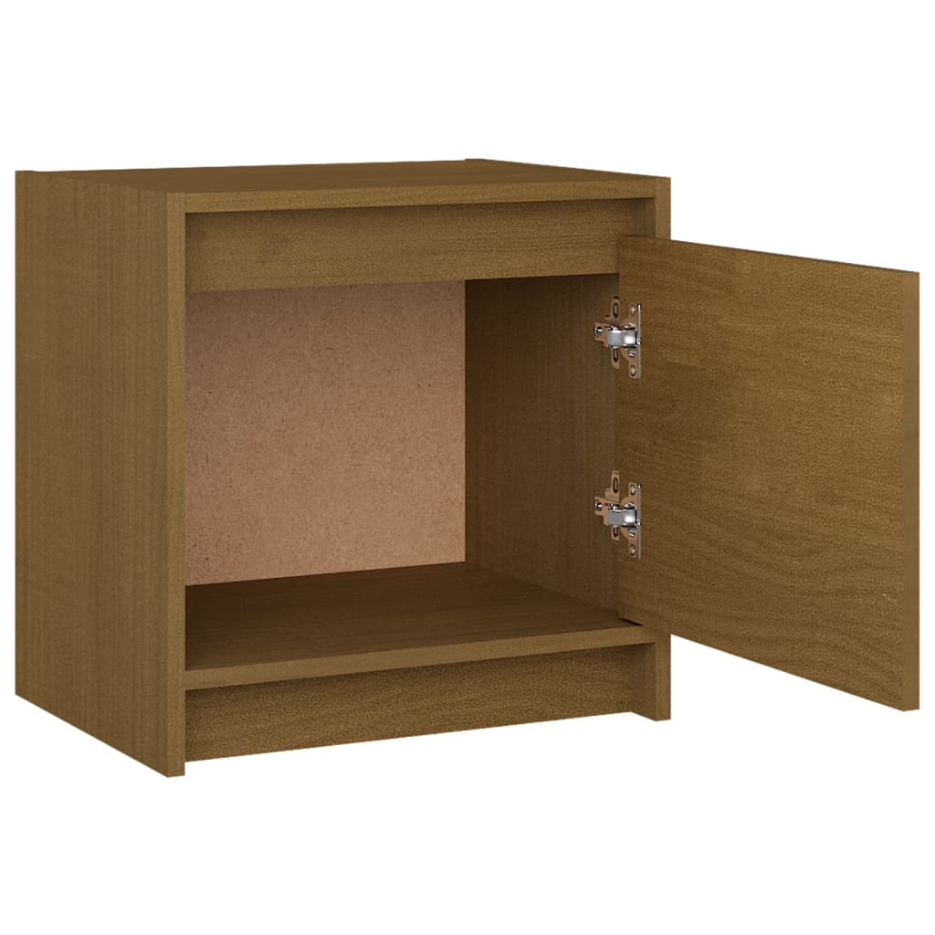 Nattbord 2 stk honningbrun 40x30,5x40 cm heltre furu