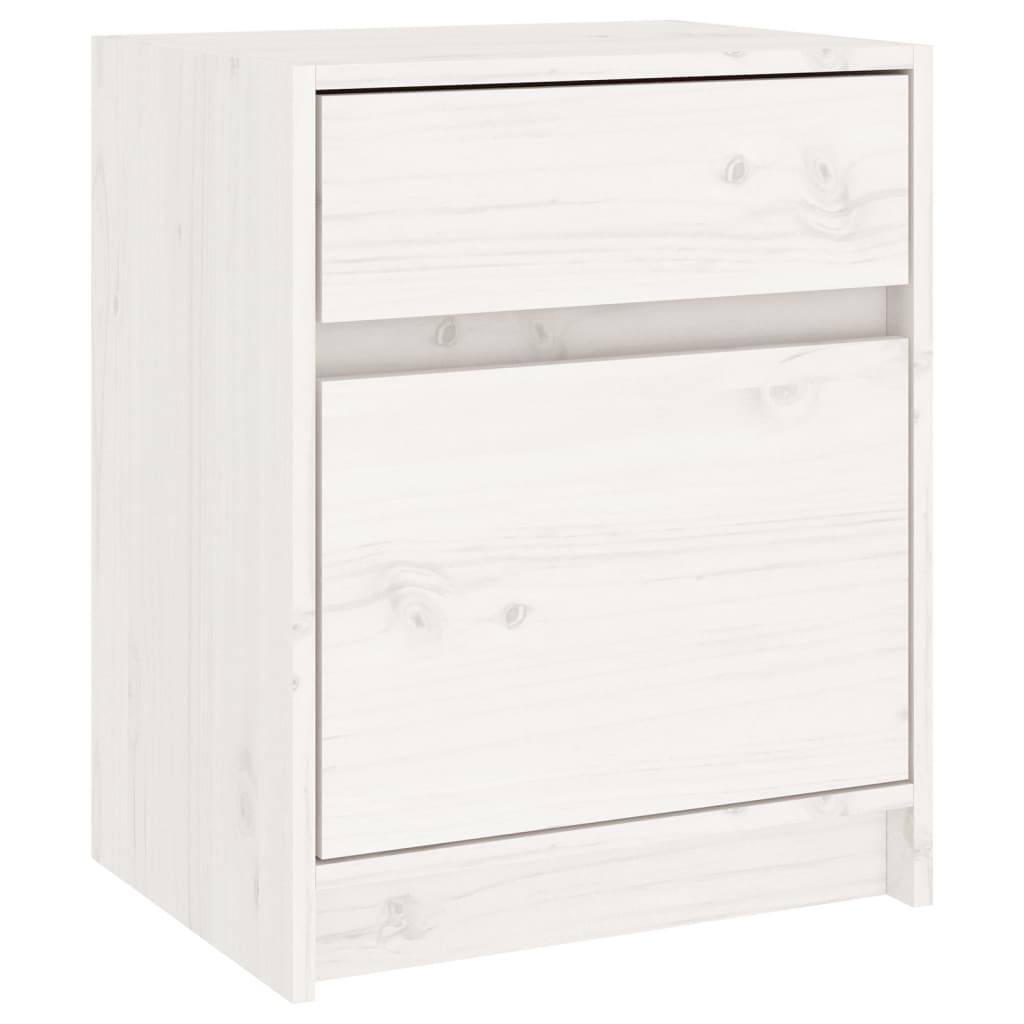 Nattbord 2 stk hvit 40x31x50 cm heltre furu