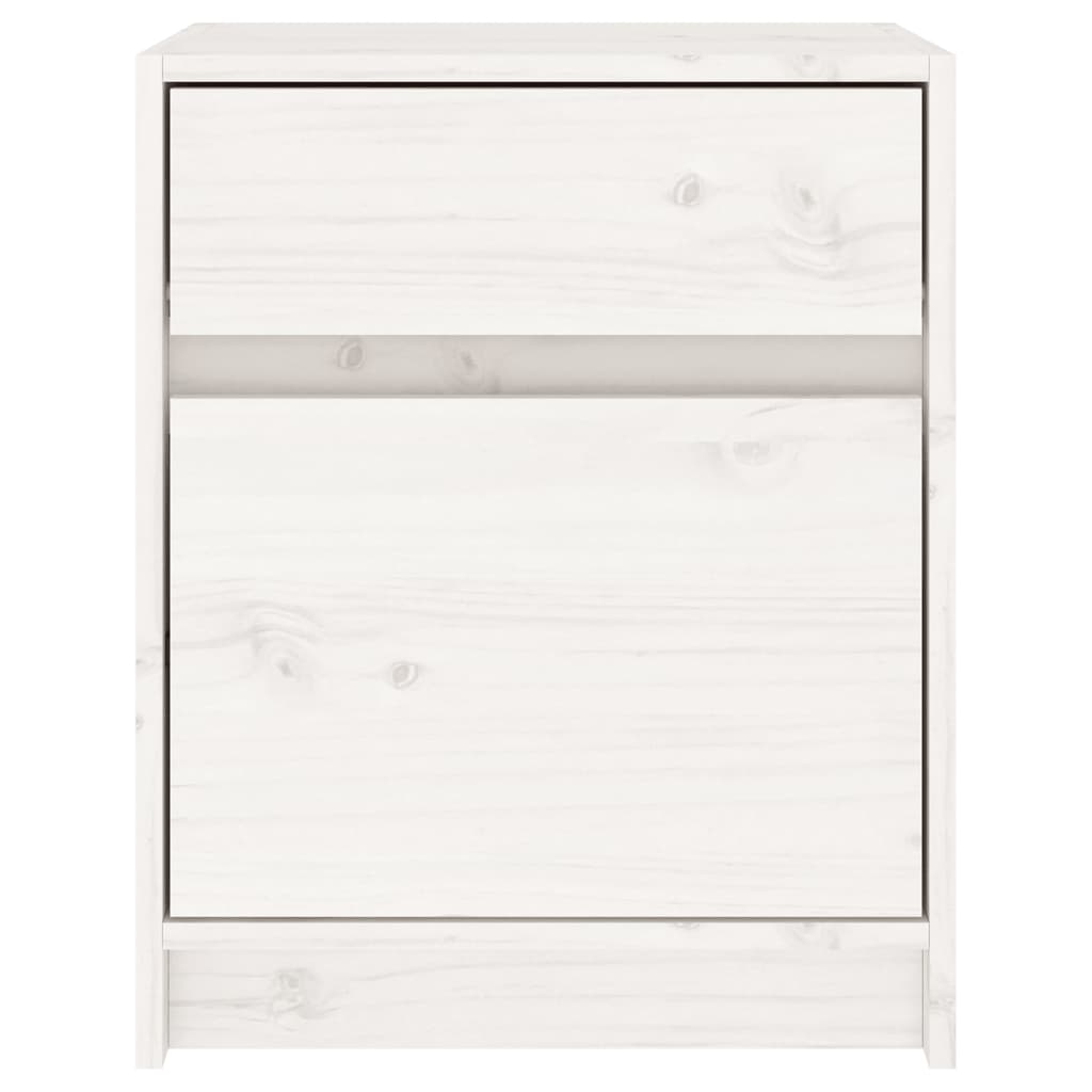 Nattbord 2 stk hvit 40x31x50 cm heltre furu