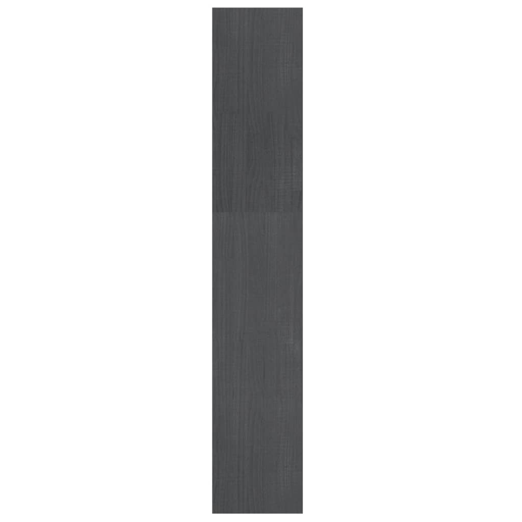 Bokhylle/romdeler grå 100x30x167,5 cm heltre furu