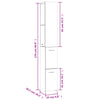 Baderomsskap sonoma eik 25x26,5x170 cm konstruert tre