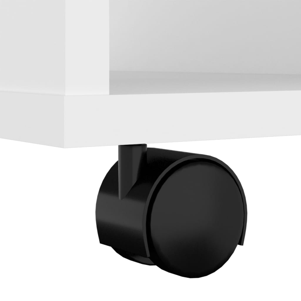 Rulleskap hvit 60x35x75 cm konstruert tre