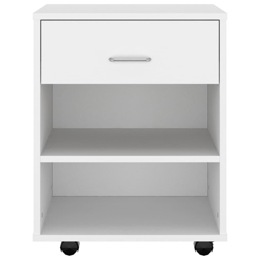 Rulleskap hvit 46x36x59 cm konstruert tre