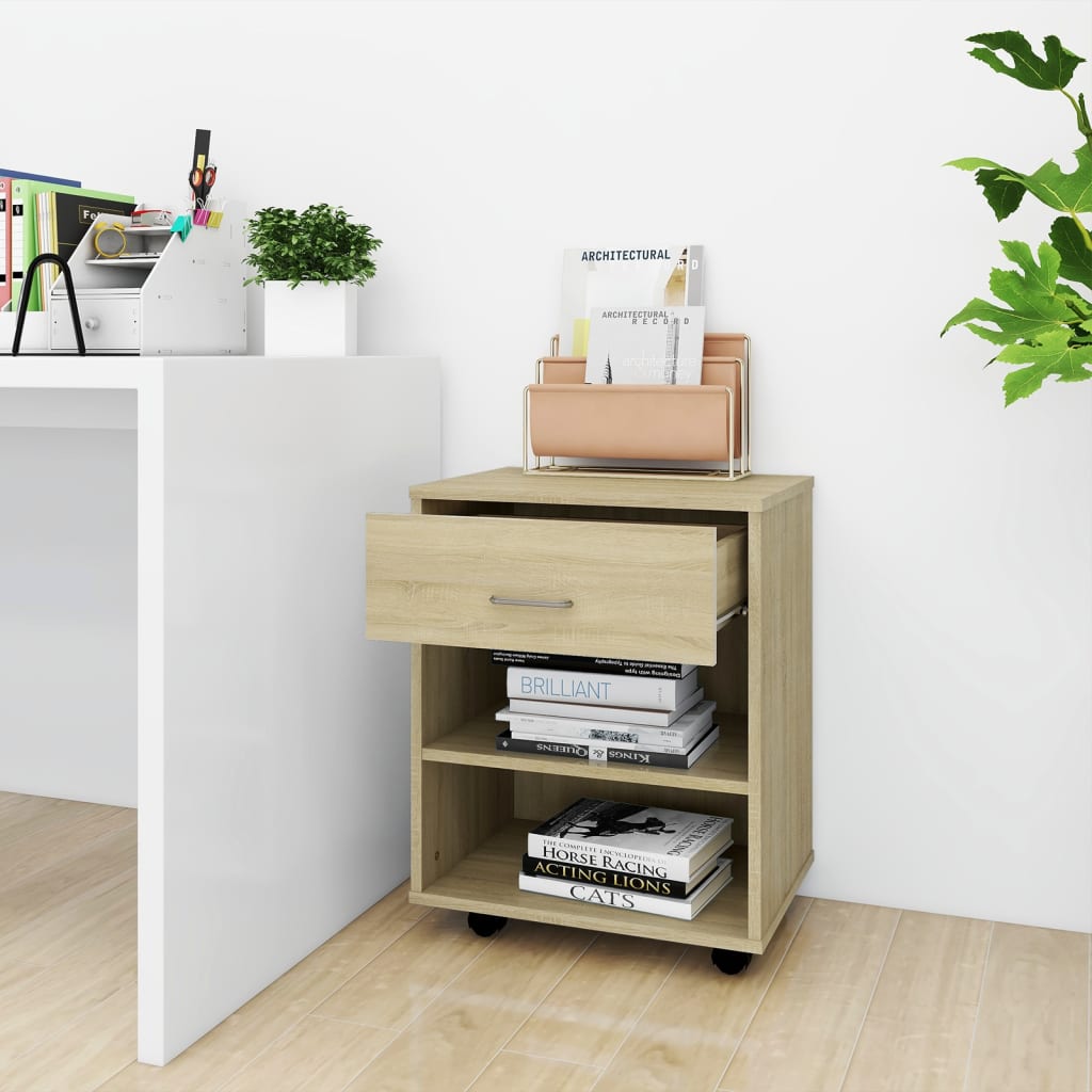 Rulleskap sonoma eik 46x36x59 cm konstruert tre