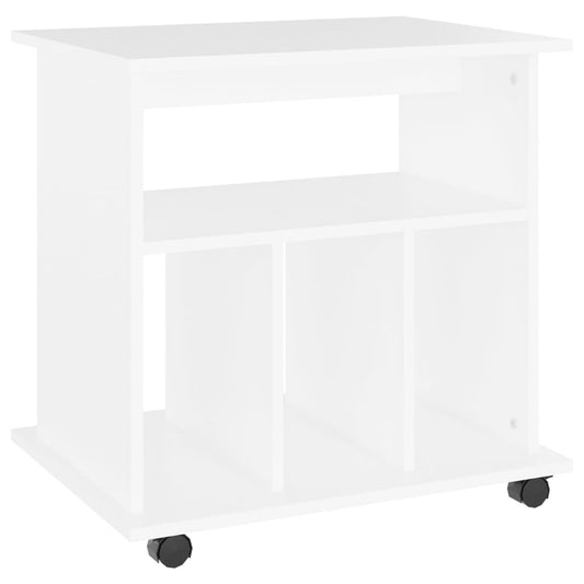 Rulleskap hvit 60x45x60 cm konstruert tre