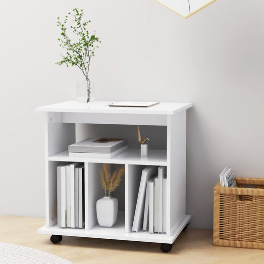 Rulleskap hvit 60x45x60 cm konstruert tre