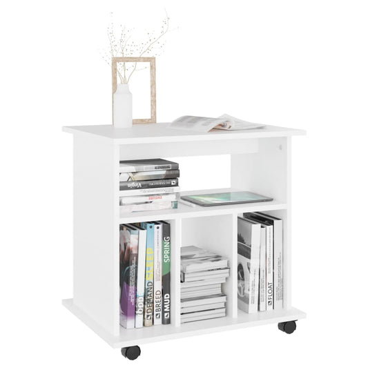 Rulleskap hvit 60x45x60 cm konstruert tre