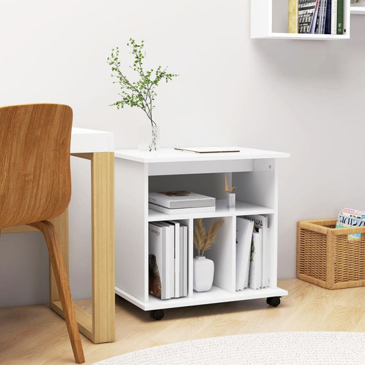 Rulleskap hvit 60x45x60 cm konstruert tre