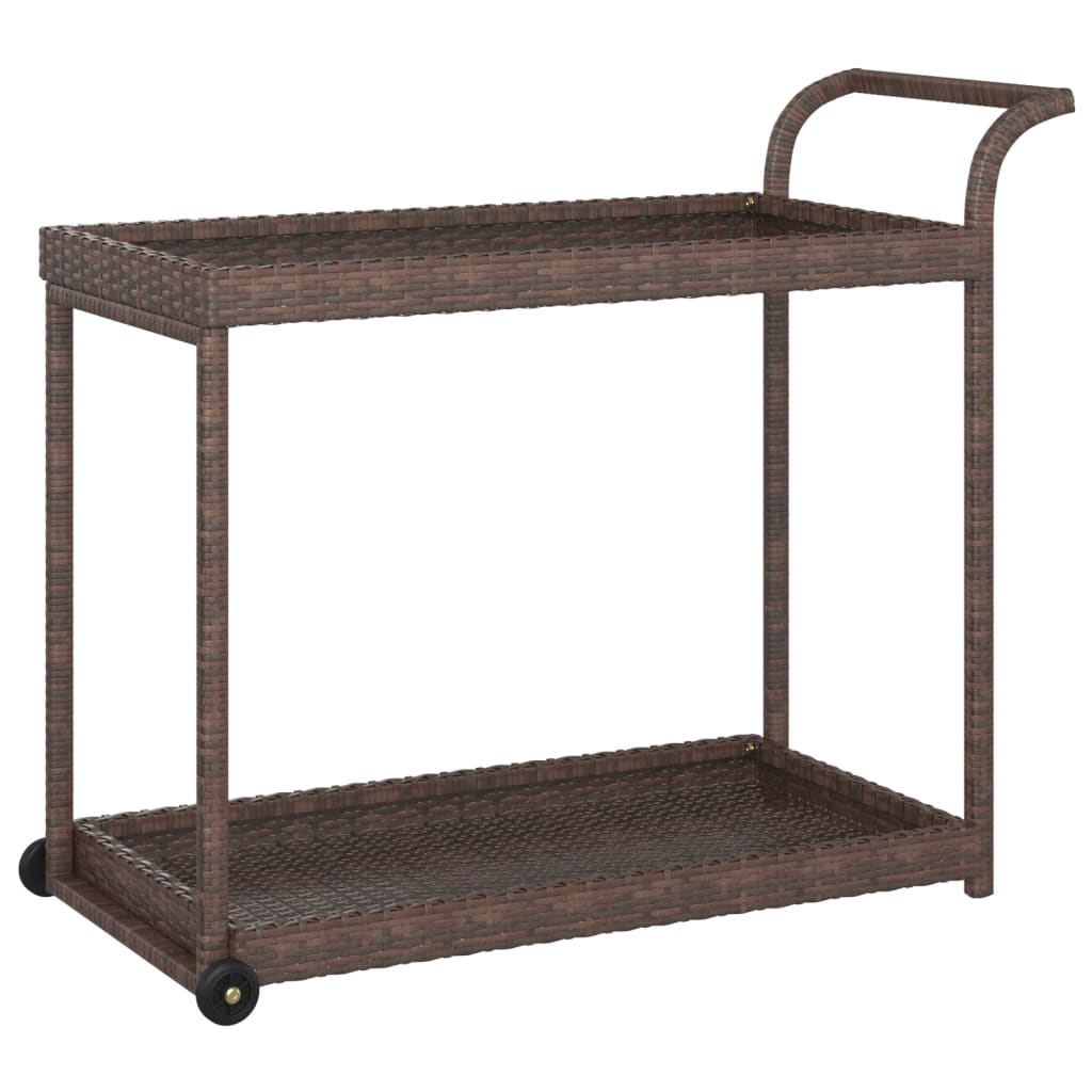 Serveringsvogn brun 100x45x83 cm polyrotting