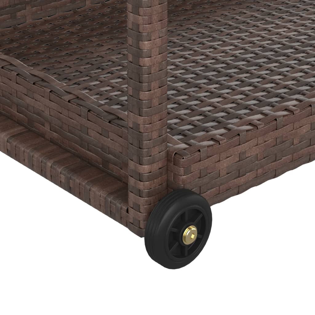Serveringsvogn brun 100x45x83 cm polyrotting