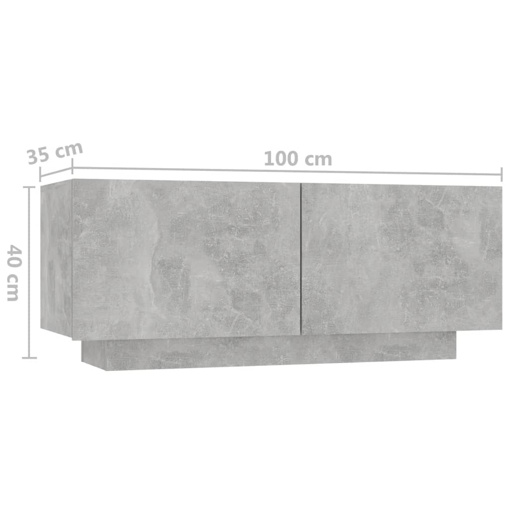 Nattbord betonggrå 100x35x40 cm konstruert tre