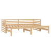 Uttrekkbar sengeramme heltre furu 2x(90x200) cm