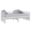 Uttrekkbar dagseng hvit heltre furu 2x(90x200) cm